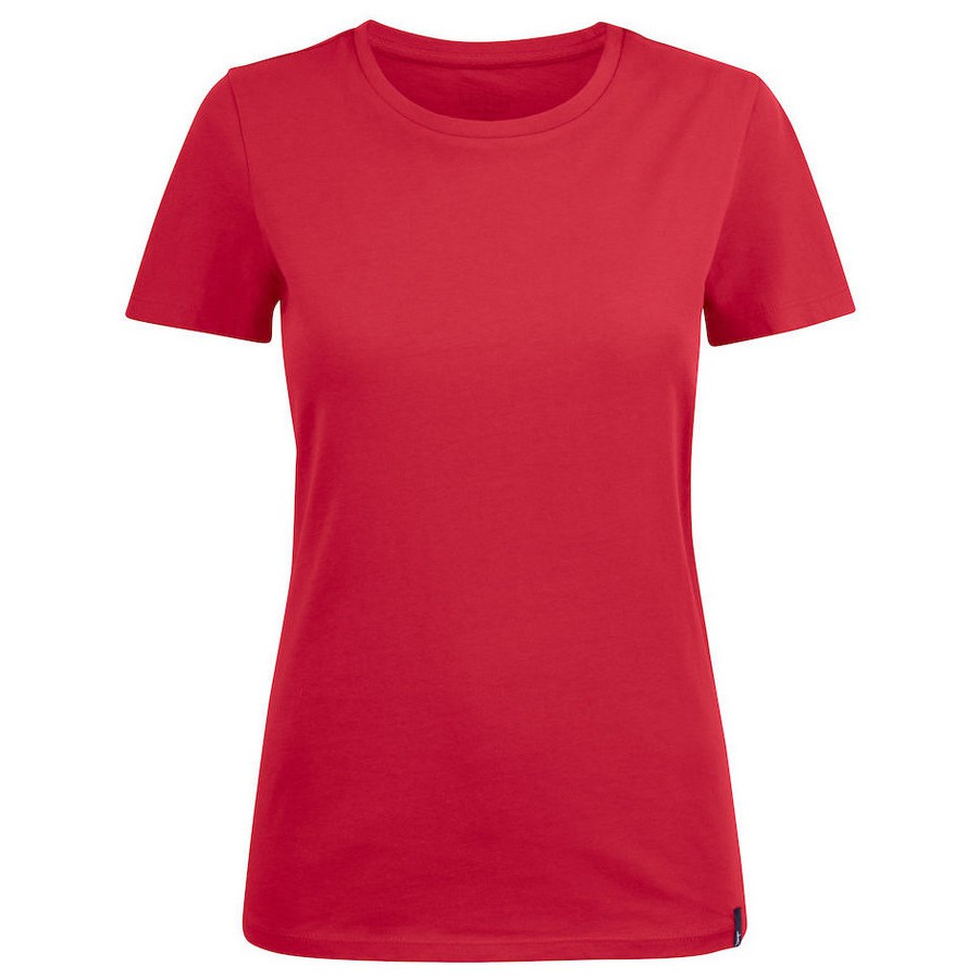 Harvest American U-Neck Dames T-Shirt Rood | Snel Bezorgd